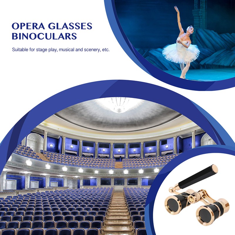 Aomekie Theatre Opera Glasses with Handle 3X25 Compact Folding Binoculars