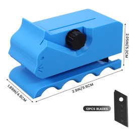 Cardboard Cutter for Cat Scratcher With 12PCS Spare Blades,3D Printed Cardboard Box Cutter,SafeType of Plastic Handheld Cutting Tool for Cat Lovers(Blue)
