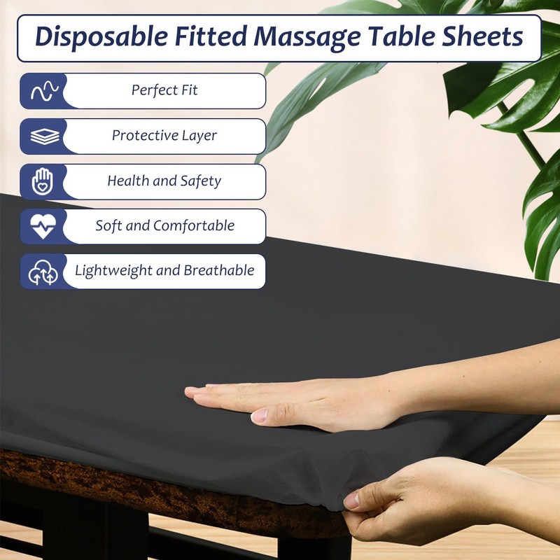 20PCS Disposable Fitted Massage Table Sheets, Heavy Duty Elastic Disposable