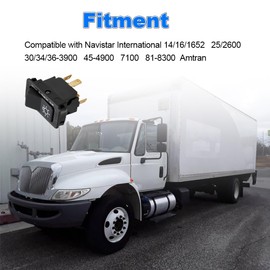 WMPHE Headlamp Switch Headlight Switch Compatible with IHC International Replacement for 1661234C1 1661234C2 1661234C3 8941K535 3 Position 5 Pin Headlight Rocker Switch, Black, BEKG11