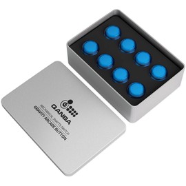 QANBA Gravity KS Aquecon Buttons, 0.9 / 1.2 inches (24/30 mm), Aquacon Quiet Buttons, 8 Pieces (Boxed), Arcade Buttons, Gravity Mechanical Axis, 48 dB Quiet, Durable, Compatible with Aceton and