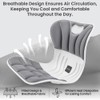 MayaFit Ergonomic Lumbar Support Cushion, Grey, 460mm x 440mm x