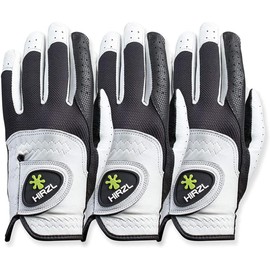 HIRZL Trust Control 2.0 Golf Gloves, All Weather Mens Golf Glove, White/Black, Kangaroo Leather Palm, Cabretta Leather Backhand, Trusted by Pro’s, Sweat Free, Ultimate Grip