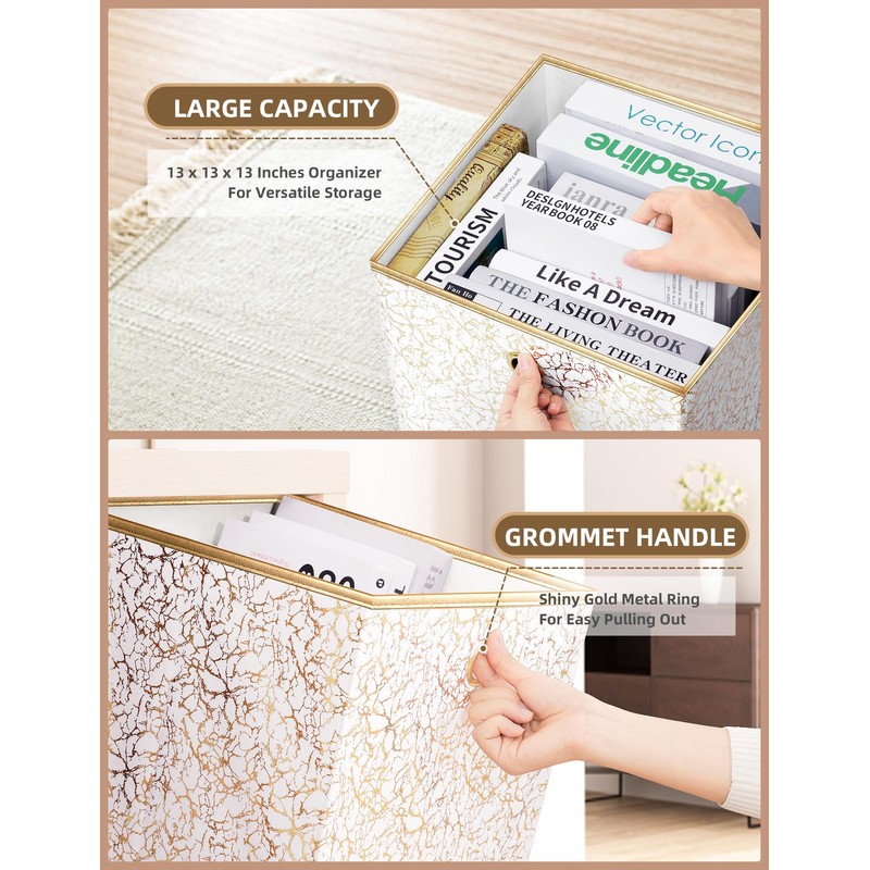 DAMAHOME Fabric Storage Cube Bins, Foldable 13 Inch Cube Storage