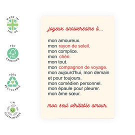 Central 23 Carte Anniversary Pour Mari - MON SEUL VÉRITABLE AMOUR - Cartes Anniversary for Women Petite Amie - Cadeau pour petit ami couple amoureux - Livré with autocollants - Par