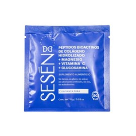 SESĒN Colágeno Blue Grass Fed | 30 Sachets | Péptidos Bioactivos + Vitamina C + Magnesio + Glucosamina | Sin Gluten Sin Lácteos