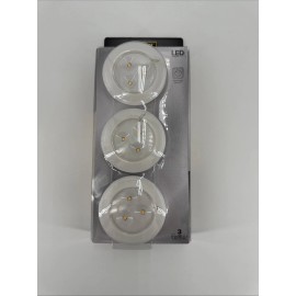 Defiant 3-Pack Puck Lights, 60 Lumens, Battery Operated, Indoor Use Only