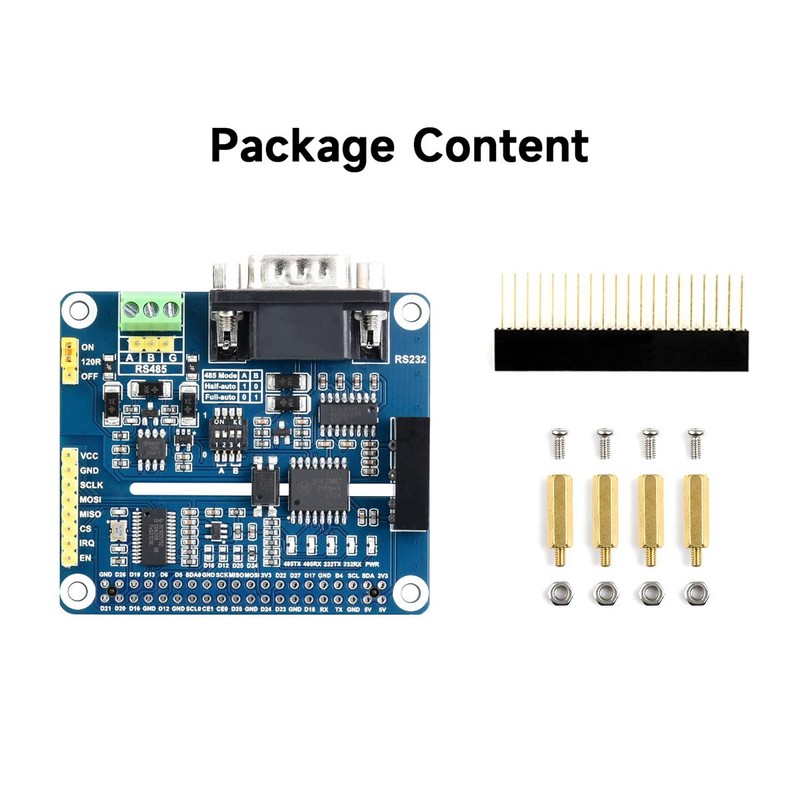 Waveshare Isolated RS485 RS232 Expansion HAT for Raspberry Pi SPI