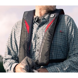 BLUESTORM Cirrus26 Inflatable PFD Life Jackets for Adults | US Coast Guard Approved Automatic Life Vest w/Manual Override Convertibility (Hi Vis Green)