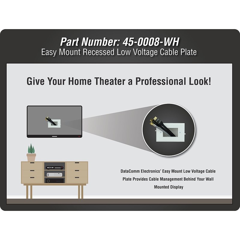 DATA COMM Electronics 45-0008-LA Easy Mount Recessed Low Voltage Cable
