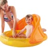 Smart-Planet Baby Pool with Sun Canopy, Paddling Pool, Yellow/Orange, 1-Ring