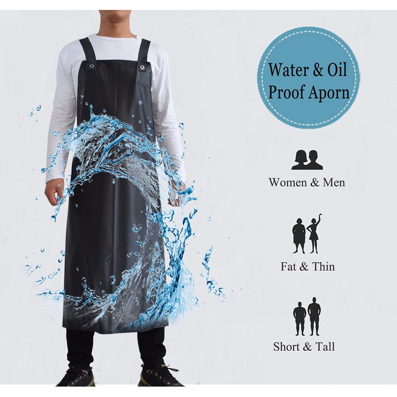 Jaspfct Waterproof Rubber Apron-43 Vinyl Waterproof Apron, Chemical Resistant Work