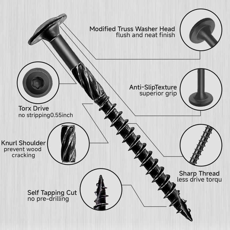 25Pcs Lag Screws #14 x 4-1/2 Structural Wood Screw Heavy