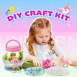 Hasviey Terrarium Kit for Kids, Light Up Unicorn Toys for Girls 6-8, DIY Kids Arts and Crafts Kit with Remote Control, Preschool Learning & Education Science Kits & Toys, Gift Ideas for Birthday Xmas