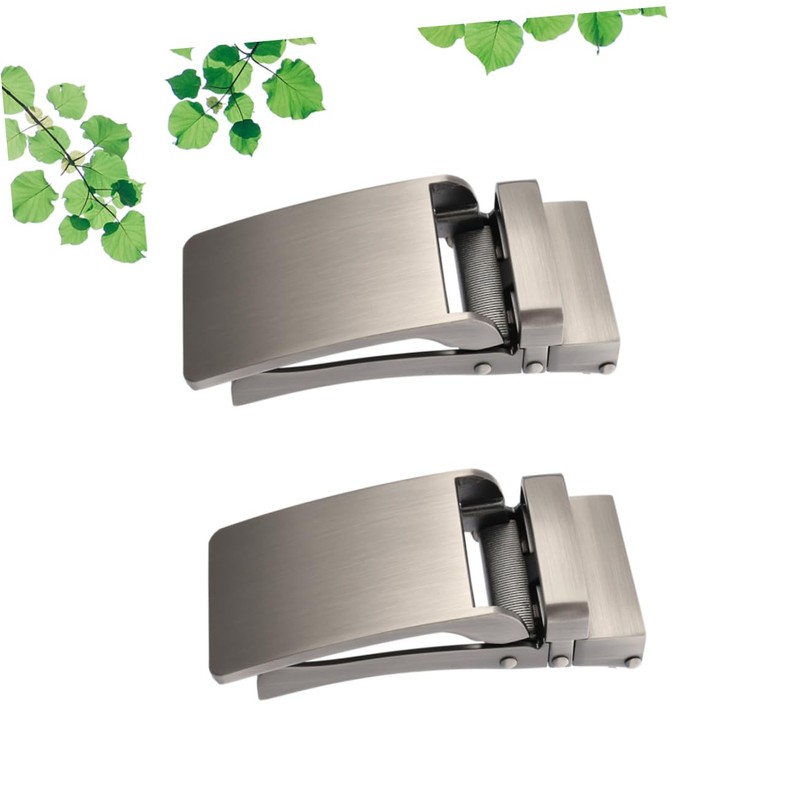 KONTONTY 2pcs Men's Alloy Automatic Buckle Ratchet Belt Buckles for