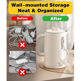 PHIXBEAR Cord Organizer for Appliances, Damage Free Hanging Cord Bundlers, 9 Gray Cord Bundlers for Hanging Electrical Cables, 18 Refill Adhesive Strips