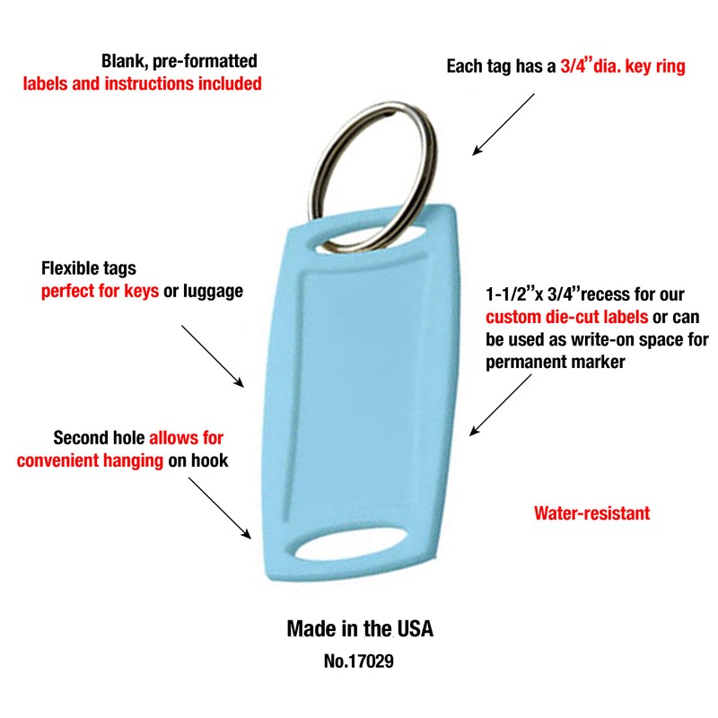 Lucky Line 2-1/4" X 1-1/8" Rectangular Label-It Plastic Tags, 20