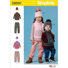 Simplicity 8997 / D10257 Girls Toddler/Child Pants, Tops, and Hat (Size 4-8) Sewing Pattern