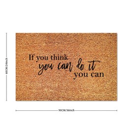 DecStic If You Think You Can Do It, You Can Coir Doormat Bible Verse Doormat Funny Thick Durable Non Slip Mat for Front Porch Entrance Entryway Patio 24x36in