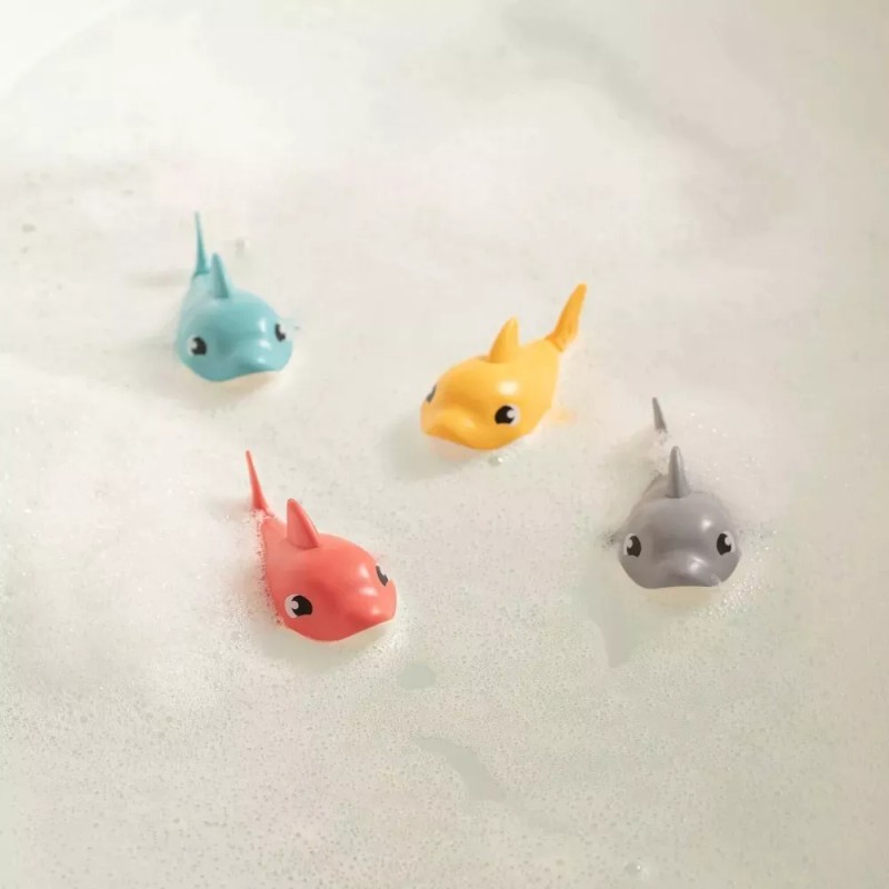 Sperric 12pc Floating Shark Bath Toys for Toddlers, Colorful Swimming