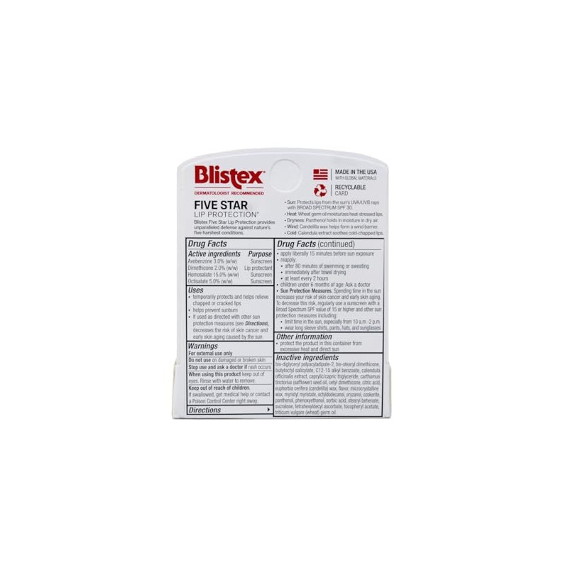 Blistex Five Star - Protección de labios, 15 onzas (paquete