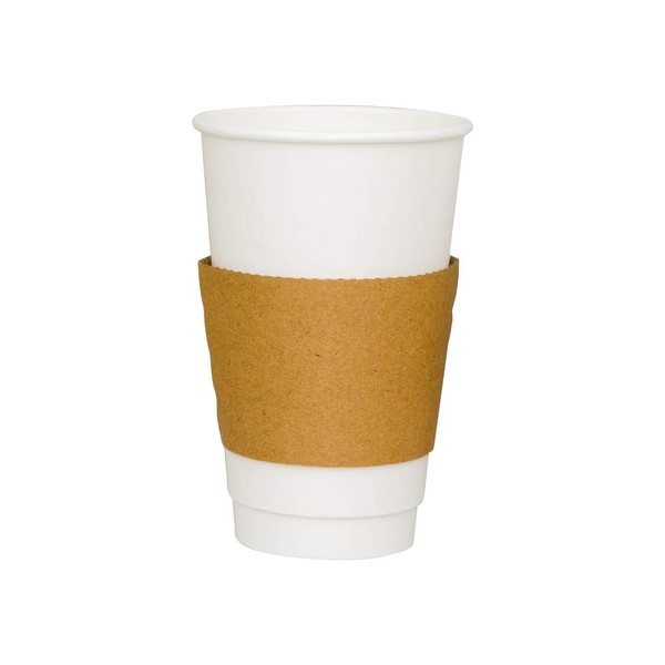 Restaurantware Restpresso Kraft Paper Coffee Cup Sleeve - Fits 12/16 / 20 oz Cups - 1000 count box