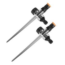 2 Pieces Round Nozzle Lawn Sprinkler Irrigation Range 0 to 360 Degree, Adjustable Round Nozzle, Garden Lawn Sprinkler for Outdoor Lawn and Garden (2)
