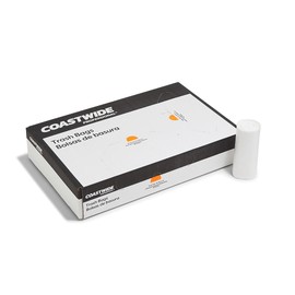 Coastwide 10 Gallon Trash Bag, 24" x 24", High Density, 6 mic, Natural, 1000 Bags (CW18195)