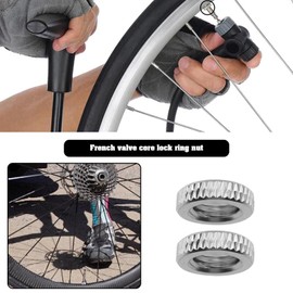 YINETTECH Presta Valve Core Locking Ring Nut Cylinder Lock Ring Nuts Accessories for Car Valve Bicycle Valve Insert Air Pump Compressor Pack of 10