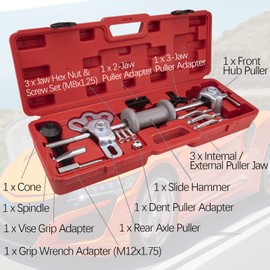 LuckySlycyc Slide Hammer Puller Set, Front Wheel Hub Slide Hammer Bearing Puller & Rear Wheel Axle Hub Slide Hammer Bearing Puller Tool Kit,9-Way Bearing Puller Slide Hammer