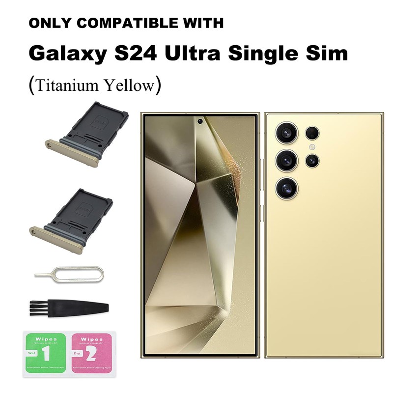 2 PCS for Galaxy S24 Ultra Single SIM Card Tray