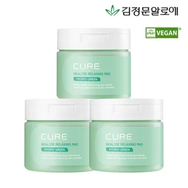 Kim Jeong-moon Aloe Cure Phyto Green Relaxing Toner Pad 60 sheets, 3 boxes / 김정문알로에 큐어 피토그린 릴렉싱 토너패드 60매 3통