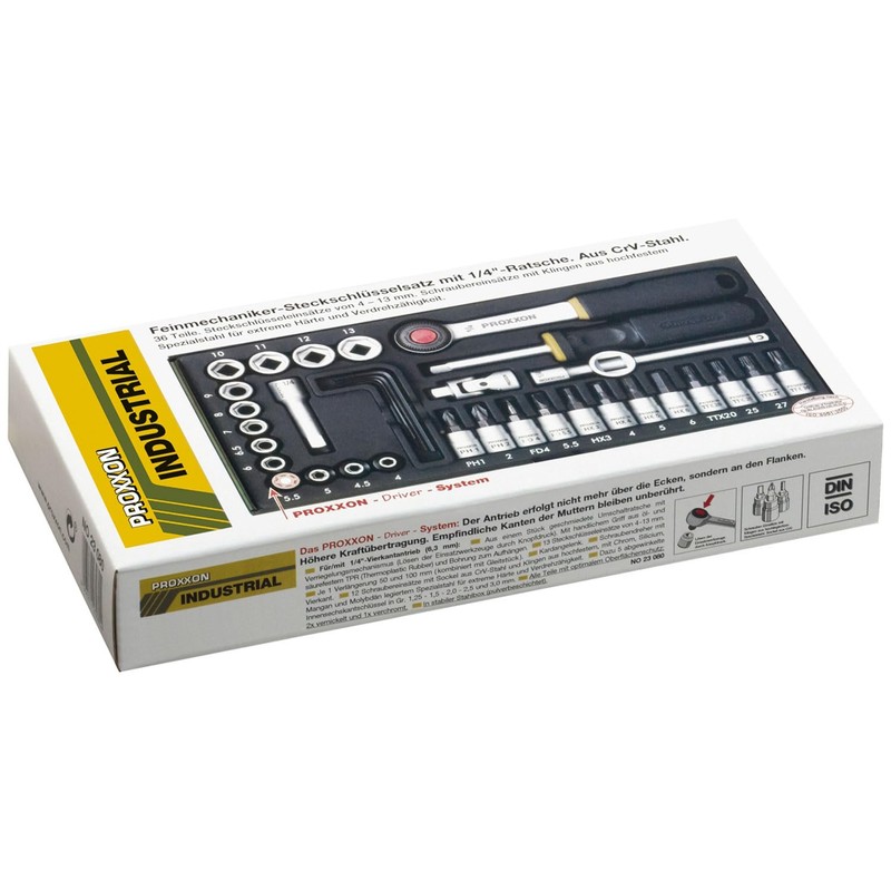 Proxxon (23080 36 Piece Socket Set with 1/4 inch Square