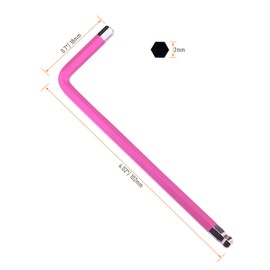 FOCMKEAS 4 PCS 2mm Ball End Hex Key Allen Wrench,Internal Hexagonal Wrench, L Shaped Long Arm S2 Steel Repairing Tool，Peach