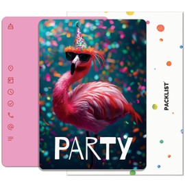 PACKLIST® Flamingo Party Invitation Cards - 12 x Perfect Birthday Invitations - Invitation Cards for Boys & Girls, Ideal for a Tropical and Memorable Celebration!