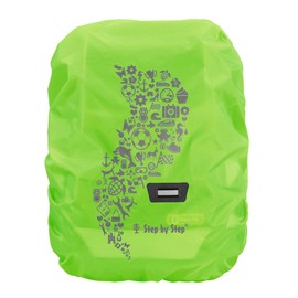 Step by Step Rain/Safety Cover - Reflective - Fits All School Bags and Satchels - Protects from Rain and Dirt, neon green, Reflective