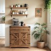 YESHOMY Coffee Bar and Accent Cabinet, Farmhouse Barn Door Buffet