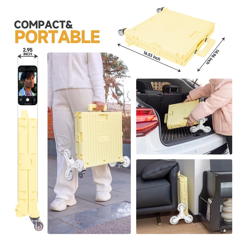 Foldable Rolling Crate for Stair Climbing : Rolling Cart for