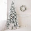 7.5 FT Flocked PE/PVC Christmas Tree with 40 Natural Pine