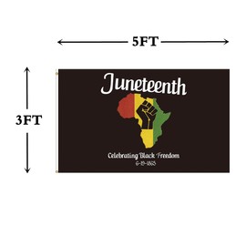 Masquita Juneteenth Flag 3x5FT June 19th 1865 Independence Day Freedom African Black History Flag for Indoor Outdoor Vivid Color Double-Stitched Edges and Flags with 2 Brass Grommets. (3x5)