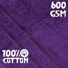 Towelogy® Pack of 10 Purple 600gsm Quick Dry Cotton Face Cloths 30cm x 30cm