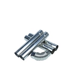 SoloWilder Wood Stove Pipe 2.36" Flue Extension Stainless Steel 14.17in Chimney 4 Straight with 1 Elbow