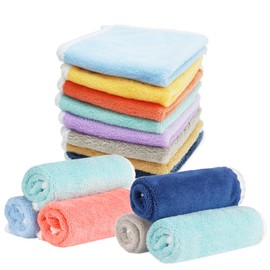 Defresit 8 Pcs Flannel Face Cloth Soft Face Flannels Toddler Flannels Wash Towels Quick Dry Reusable Face Body Cloths Squares Wash Flannels for Baby Kids Adults