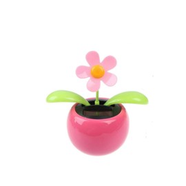 Pink Solar Dancing Sun Flower Automotive Ornament Solar Powered Dancing Sun Flower in Colorful Pots Swinging Animated Bobblehead Dancer Window Sun Catcher Car Dashboard Decor Portable Suncatchers