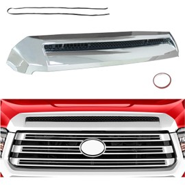 Tundra Front Upper Hood Bulge Molding - New Chrome Front Upper Hood Bulge Molding Grille Trim Compatible With 2014-2021 To-yo-ta Tundra,Replacement for 76180-0C030