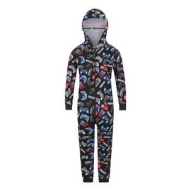 ThePyjamaFactory Boys Gamer Video Game Controller Gaming Sleepsuit Black Blue (11-12 Years)