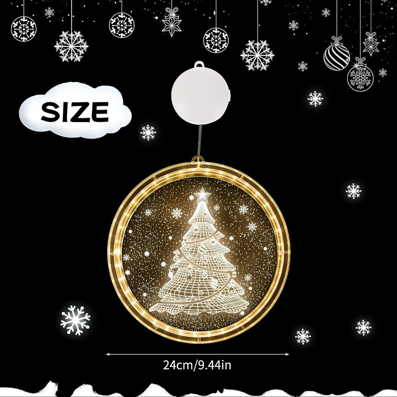 DAZZTIME Christmas Decorative Window Light, LEDs Christmas Lights Window with