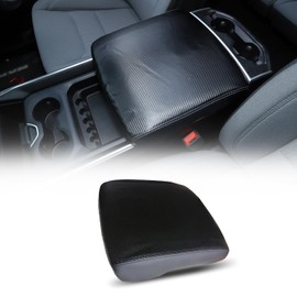 Smeyta Car Center Console Pad Cover,Pu Leather Center Console Pad for Dodge Ram,Carbon Fiber Armrest Box for Ram 2018-2023 1500 2500 3500,Arm Rest Box Lid Protector(Carbon Fiber,18-23)
