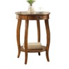 Acme Alysa Wooden Round End Table with Bottom Shelf in