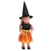 DUORUIMI Doll Clothes Halloween Witch Dress with Hat for American